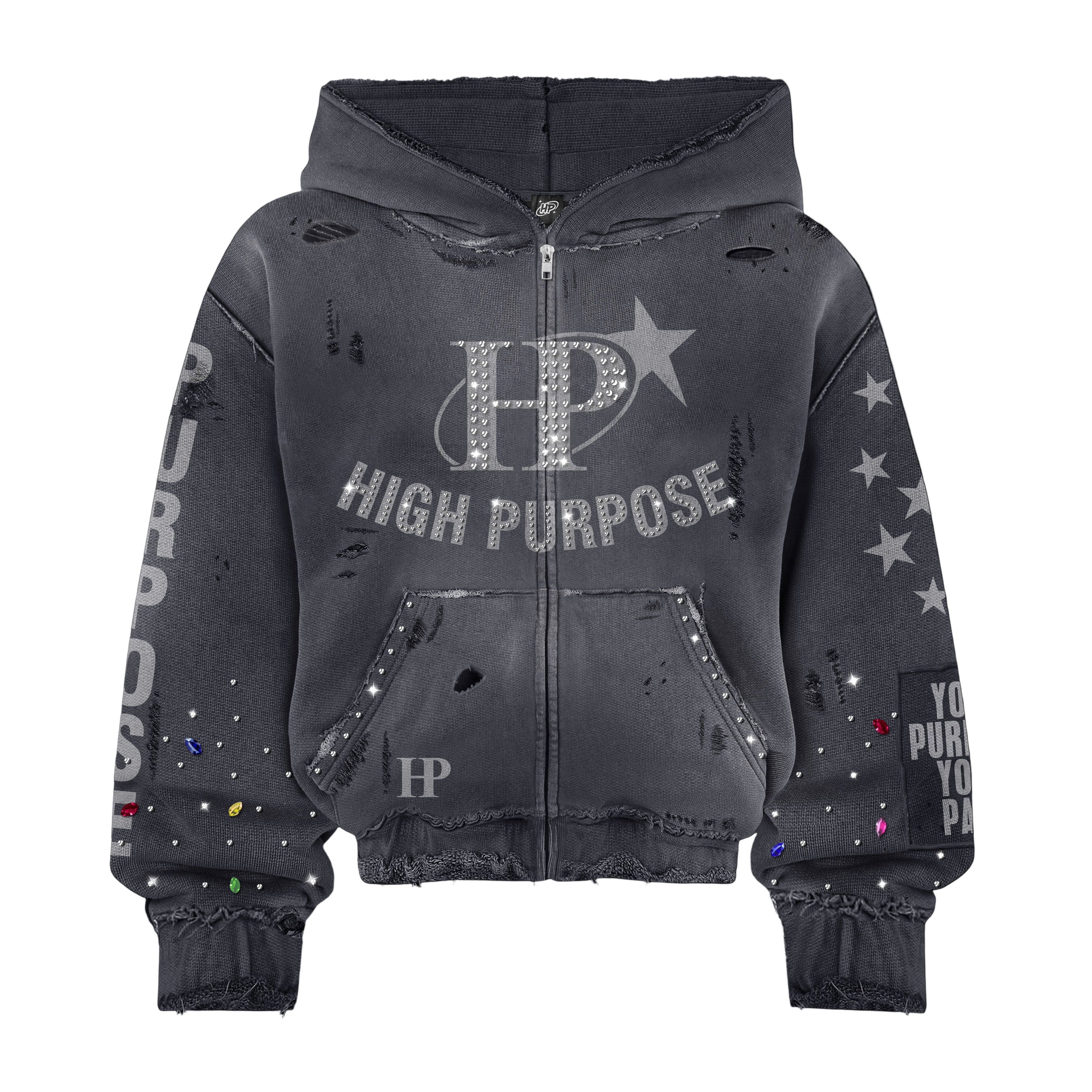Vintage charcoal HP Streetwear Zipup