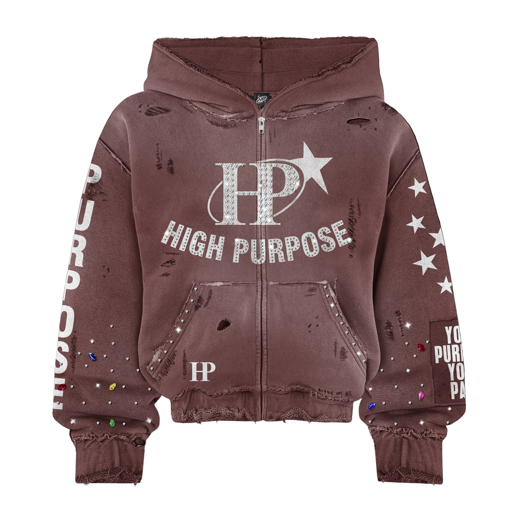 Vintage cocoa Hp Streetwear Zipup