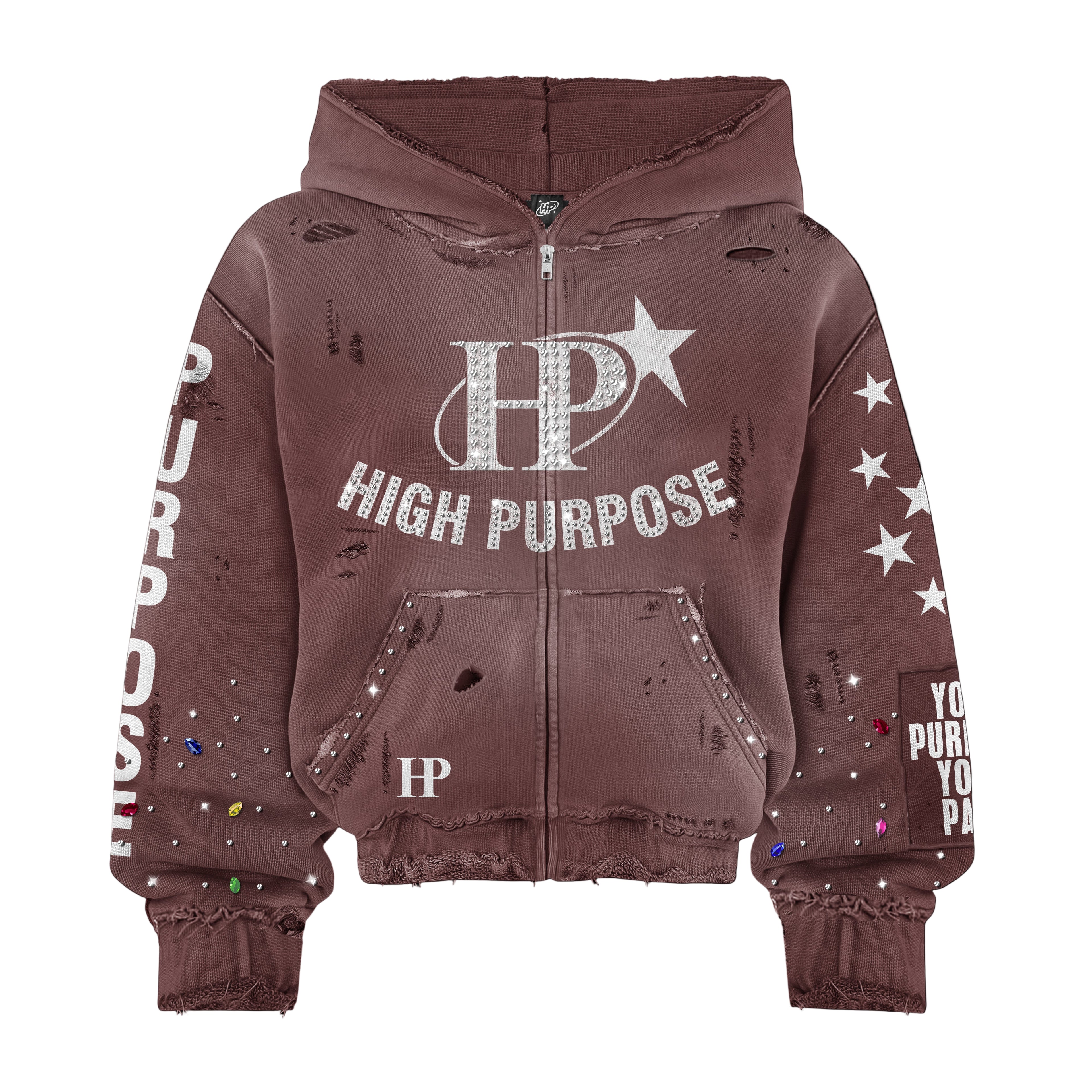 Vintage cocoa Hp Streetwear Zipup
